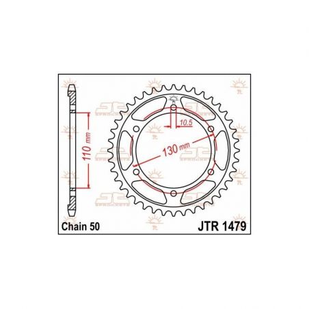 Corona in acciaio JT strada YAMAHA YZF R1 2009-2014