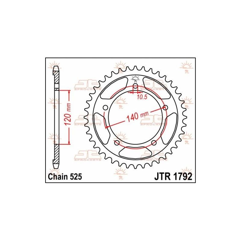 Corona in acciaio JT strada TRIUMPH 865 Thruxton 2007-2015