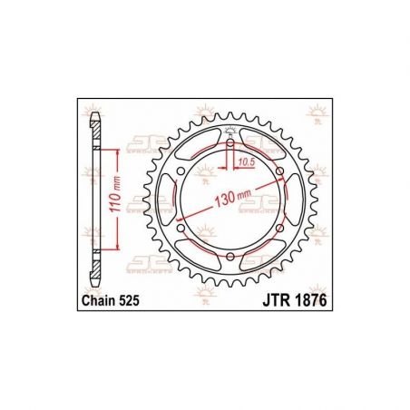 Corona in acciaio JT strada YAMAHA MT-07 2014-2020