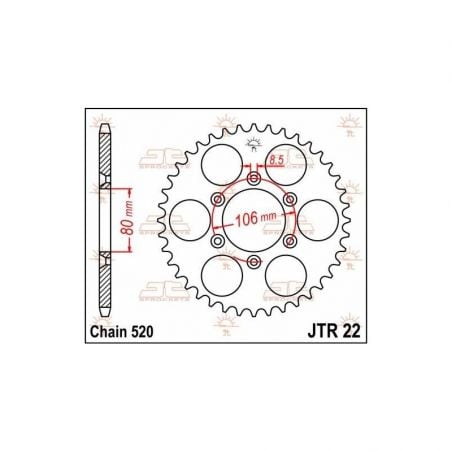 Corona in acciaio JT strada APRILIA RX 125 2008-2012