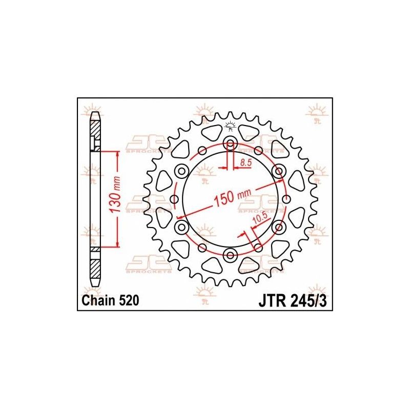 Corona in acciaio JT strada HONDA FMX 650 2005-2008