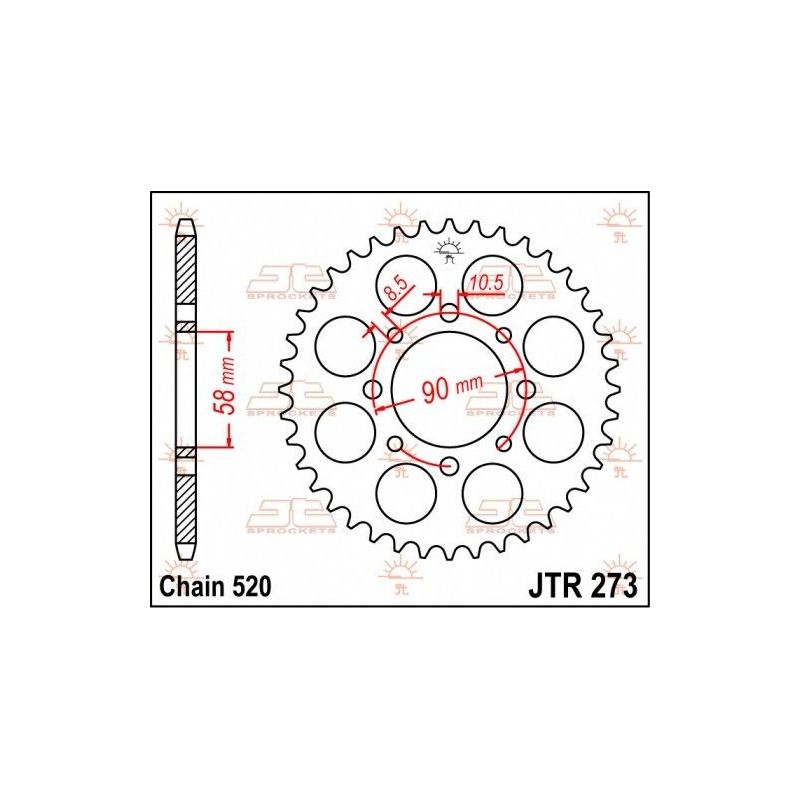 Corona in acciaio JT strada HONDA XL 125 V Varadero 2001-2013