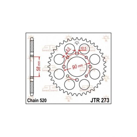Corona in acciaio JT strada HONDA XL 125 V Varadero 2001-2013