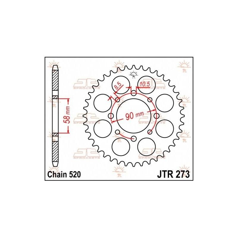 Corona in acciaio JT strada KTM 125 Duke 2011-2013