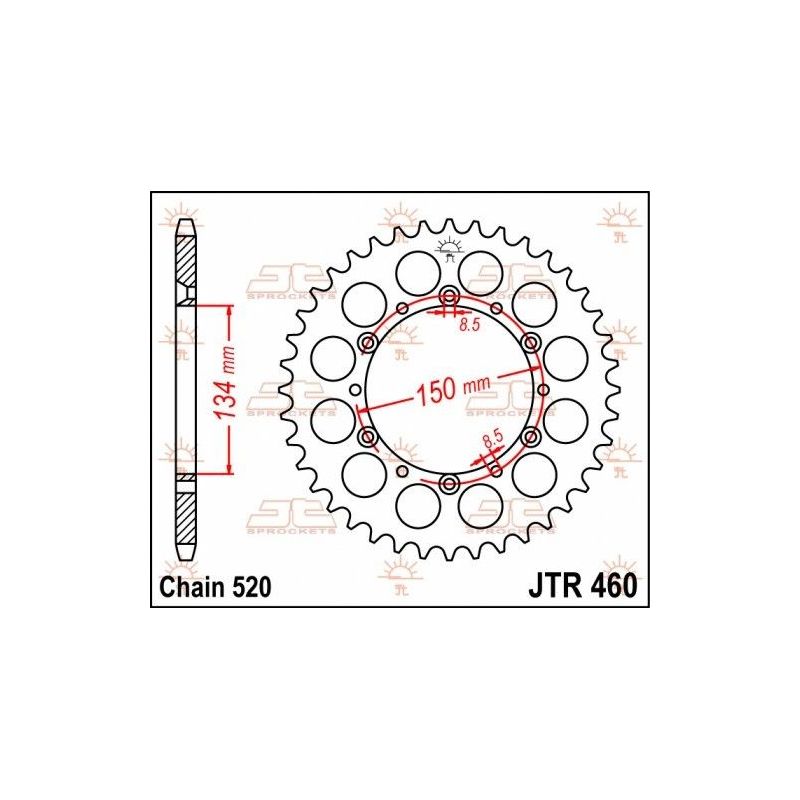 Corona in acciaio JT fuoristrada SUZUKI RMZ 250 2004-2006