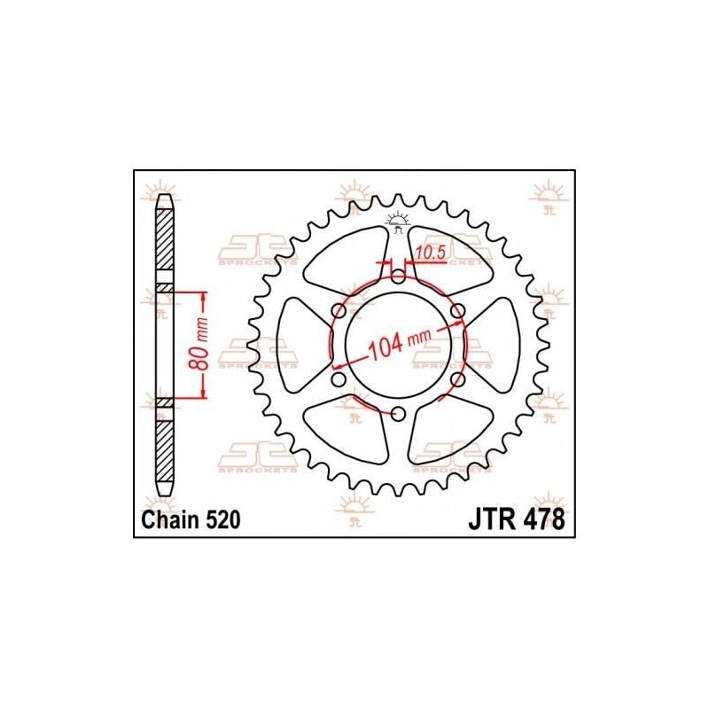 Corona in acciaio JT strada KAWASAKI ZX 6 R 2005-2020