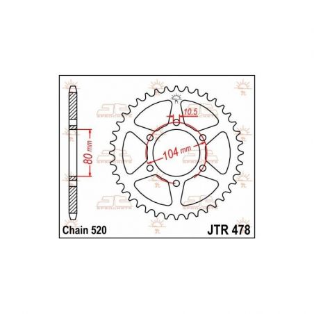Corona in acciaio JT strada KAWASAKI Z 650 2017-2020