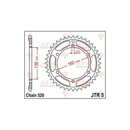 Corona in acciaio JT strada APRILIA ETX 350 1988-1990