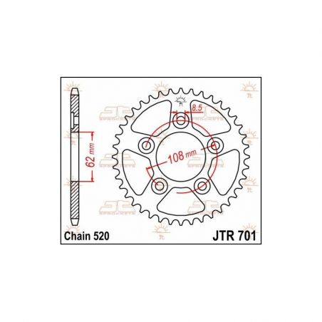 Corona in acciaio JT strada APRILIA RS 125 1993-2005