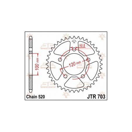 Corona in acciaio JT strada APRILIA Pegaso 650 2005-2009