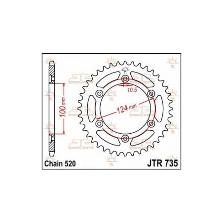 Corona in acciaio JT strada DUCATI 695 Monster 2007-2008