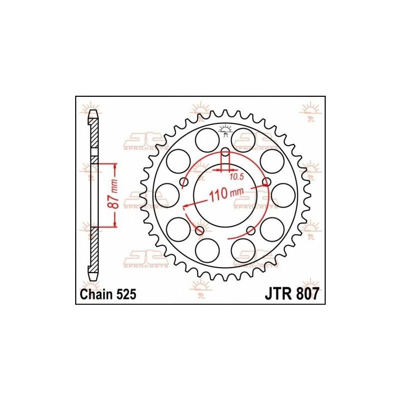Corona in acciaio JT strada SUZUKI SV 650 1999-2013