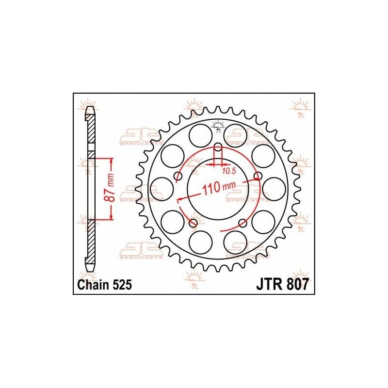 Corona in acciaio JT strada SUZUKI GSX 650 F 2008-2016