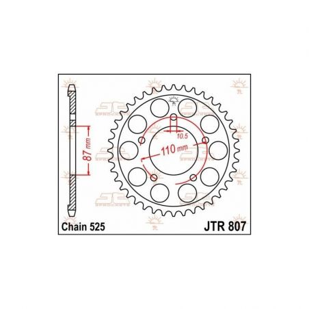 Corona in acciaio JT strada SUZUKI GSX 650 F 2008-2016