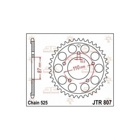 Corona in acciaio JT strada SUZUKI GSX 650 F 2008-2016