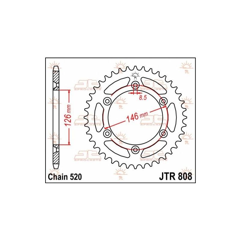 Corona in acciaio JT fuoristrada SUZUKI DR 350 1996-1998