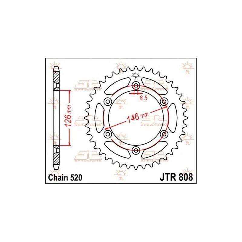 Corona in acciaio JT fuoristrada SUZUKI RMZ 250 2007-2020