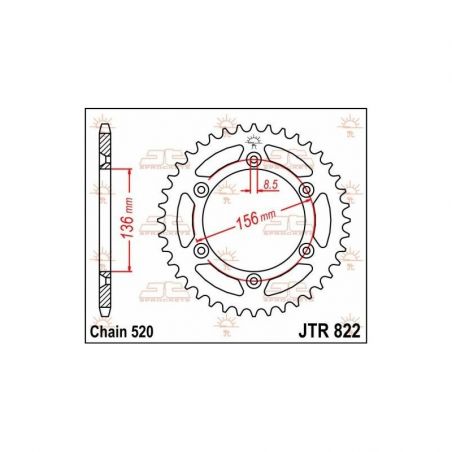 Corona in acciaio JT fuoristrada SHERCO 450 SEF-R 2015-2020