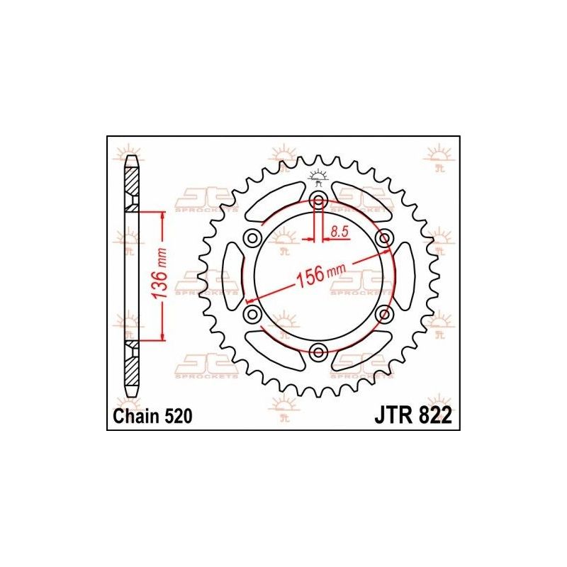 Corona in acciaio JT fuoristrada HUSQVARNA 125 WR 1995-2013