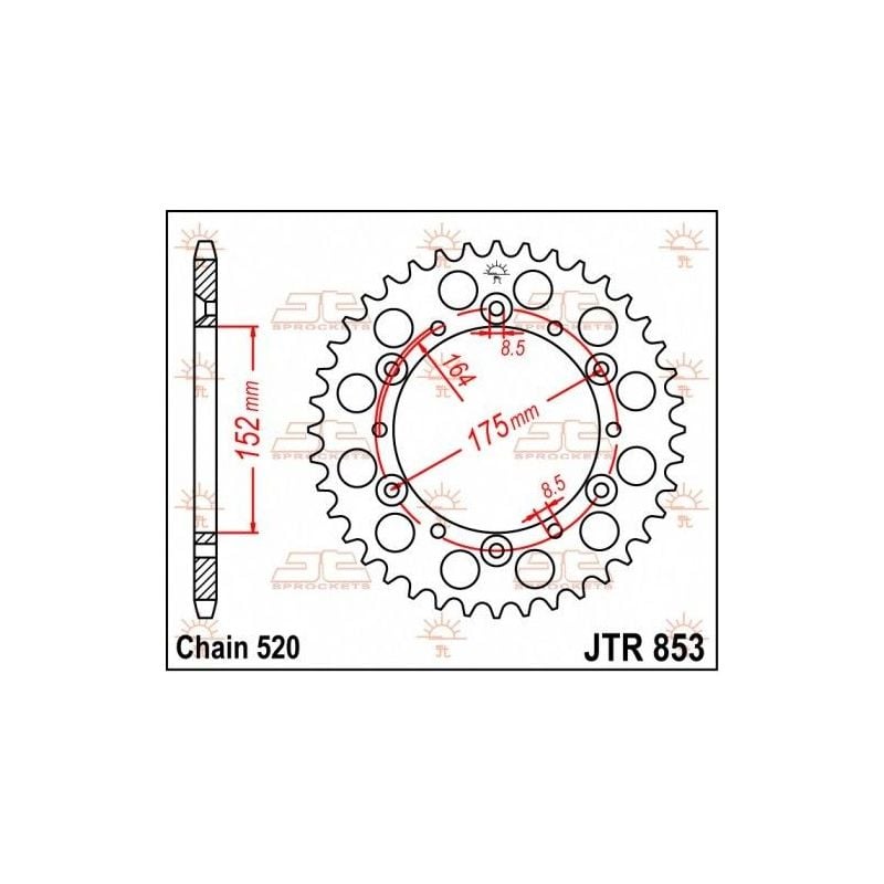 Corona in acciaio JT fuoristrada YAMAHA TT 600 1983-1992