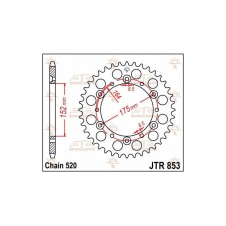 Corona in acciaio JT fuoristrada YAMAHA TT 600 1983-1992
