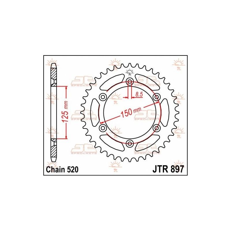 Corona in acciaio JT fuoristrada KTM 250 EXC F 2007-2020