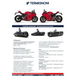 D18409400INA Scarico Termignogni Racing Ducati Panigale V4 S R D18409400INA Black Edition + Filtro