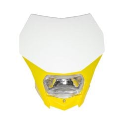 PORTAFARO BAGUS BIANCO-GIALLO CON LAMPADA ALOGENA 12V 35/35W (Rif.CIRCUIT: HL020-262)