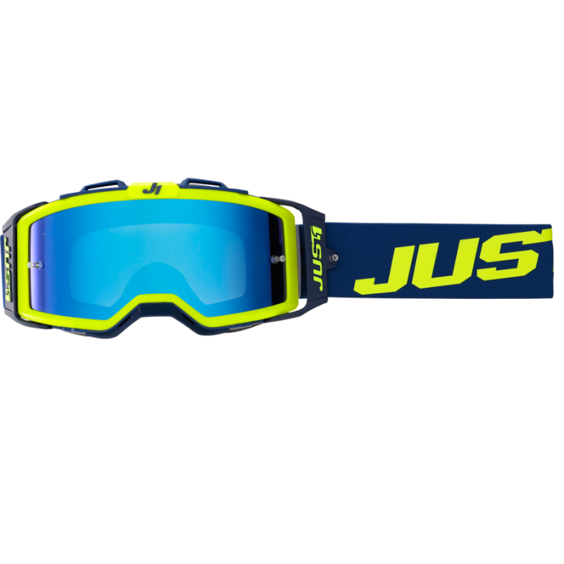 8050038569934 JUST1 NERVE MASCHERA MX ENDURO ABSOLUTE FLUO YELLOW/BLUE  JUST 1
