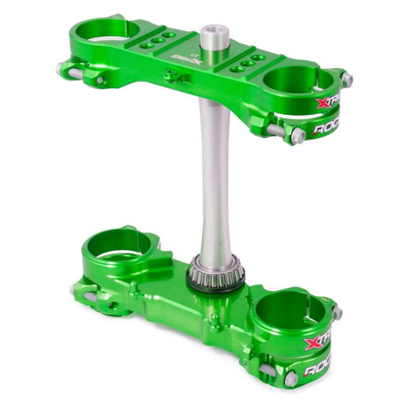 40301007 Piastre Sterzo XTRIG ROCS-TECH OFF-SET FISSO 23mm KAWASAKI KX450F VERDE  XTRIG