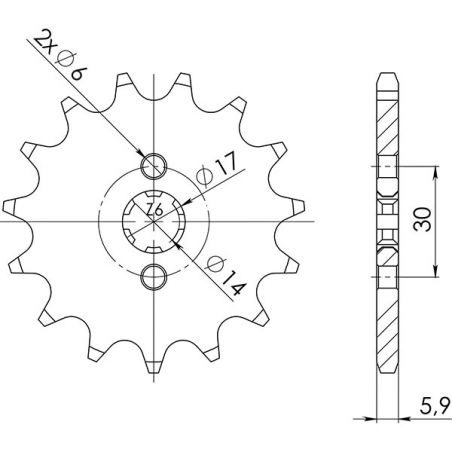 PIGNONE S+2 AC P420-D11 SGR - SPROCKETS  APRILIA RS 50 06/13