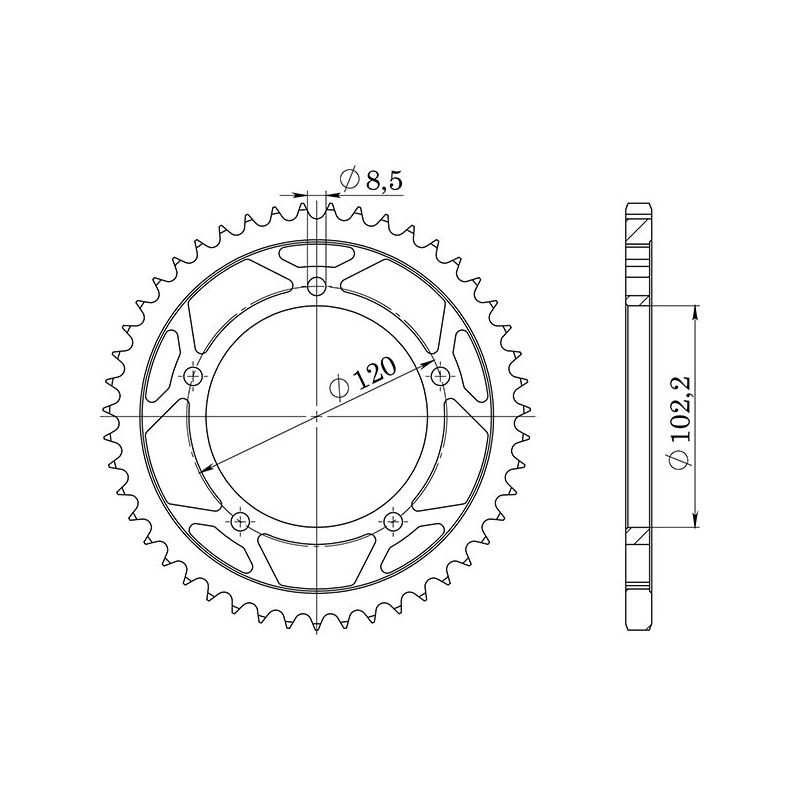 CORONA S AC P420-D47 SGR - SPROCKETS  APRILIA RS Extrema, Replica 50 99/05