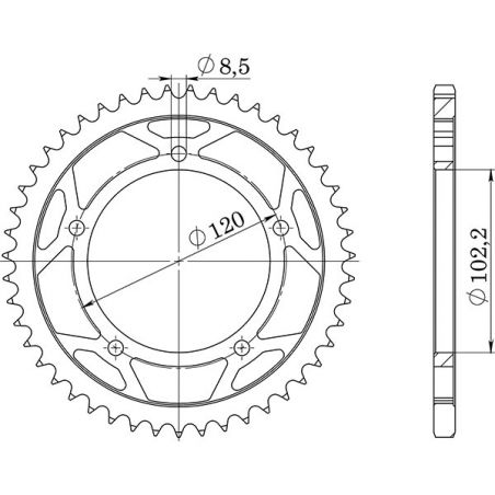 CORONA S AC P420-D47 SGR - SPROCKETS  APRILIA Tuono 50 03/07