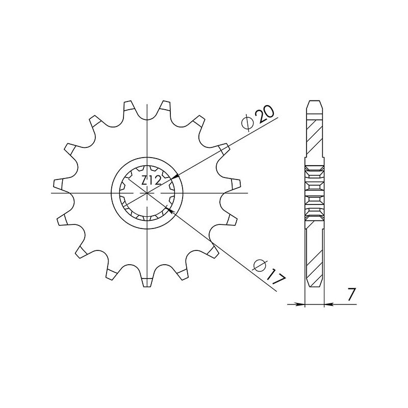 549411911 PIGNONE S+2 AC P420-D11 SGR - SPROCKETS APRILIA Tuono 50 03/07  SGR - SPROCKETS
