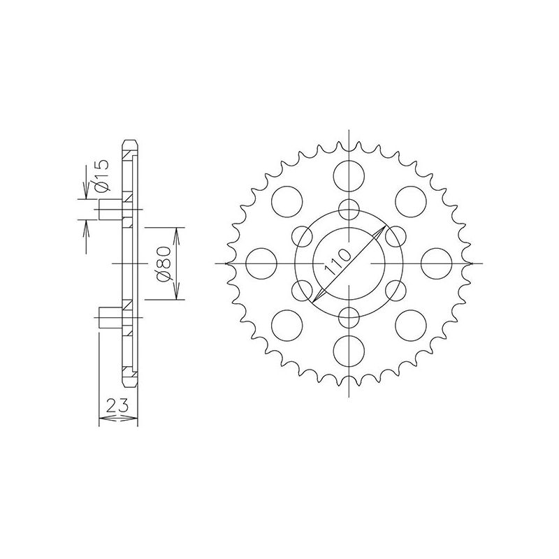 CORONA S AC P520-D37 SGR - SPROCKETS  APRILIA AF1 Sintesi 125 88/89