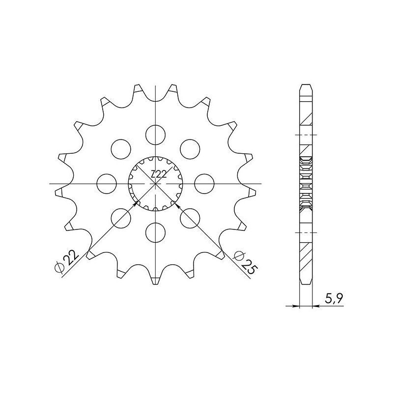 PIGNONE S AC P520-D15 SGR - SPROCKETS  APRILIA Pegaso/Kat 125 91/96