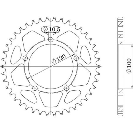 CORONA S AC P520-D40 SGR - SPROCKETS  APRILIA RS, RS Extrema, RS Replica, RS Pista 2T 125 06/13