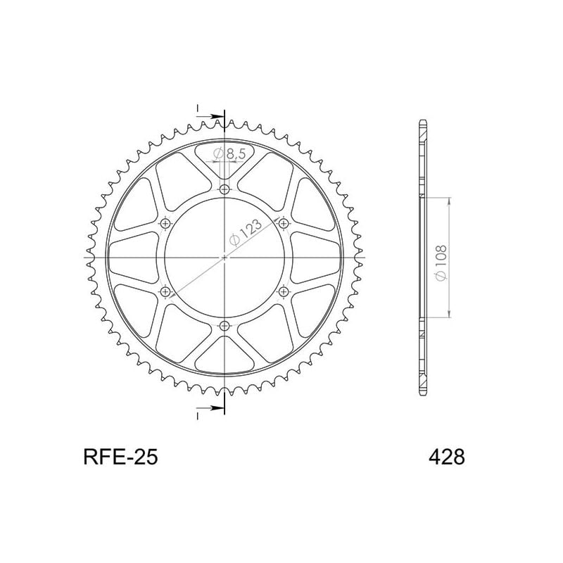 CORONA S AC P428-D60 SGR - SPROCKETS  APRILIA RS4 ABS / RS4 Replica ABS 4T E4/E5 (KC000/XA00AA) 125 17/21