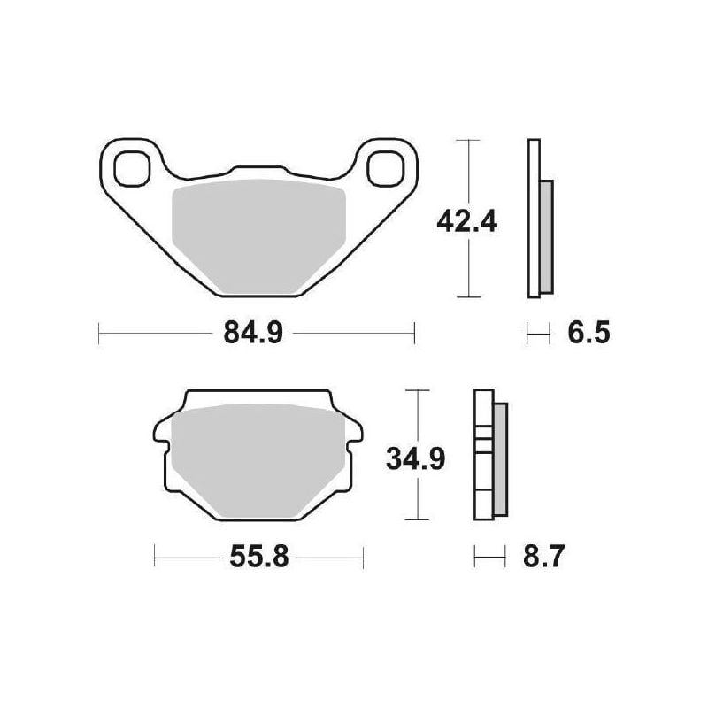 PASTIGLIA FRENO POST. SBS 651HF APRILIA RX (GF/HT/MT) 125 92/01