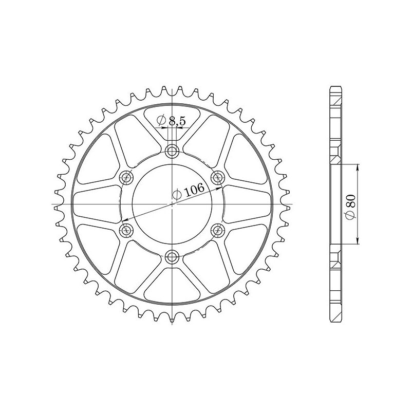 CORONA S AC P520-D49 SGR - SPROCKETS  APRILIA Tuareg Rally 125 91/94