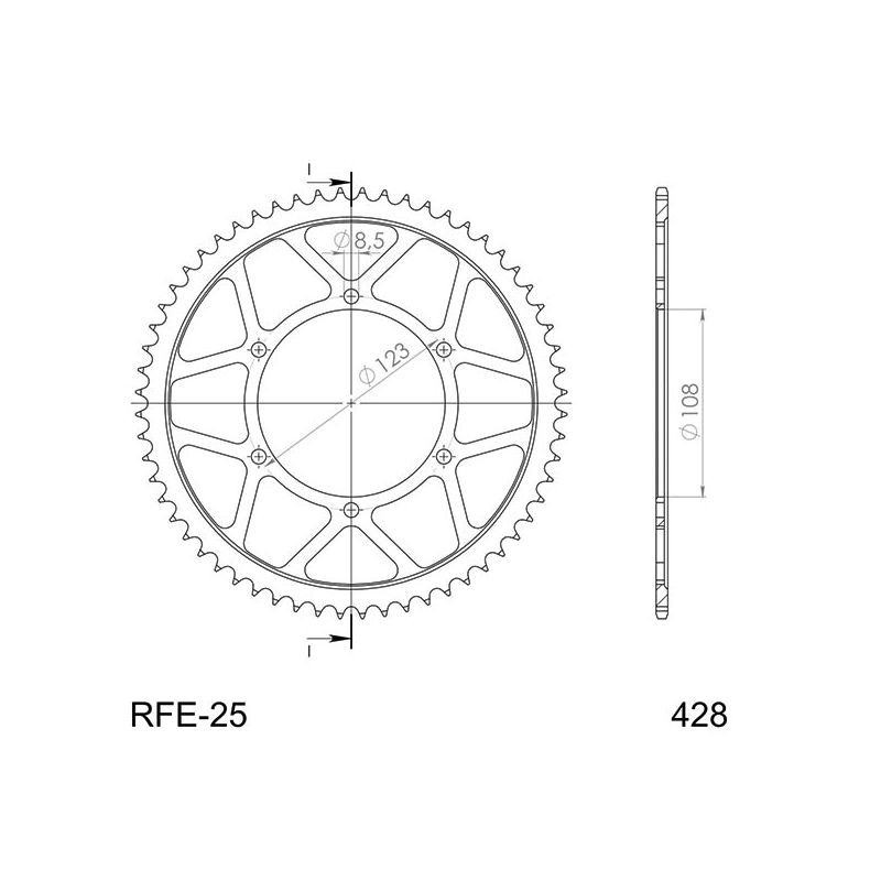 CORONA S AC P428-D60 SGR - SPROCKETS  APRILIA Tuono 4T ABS E4/E5 (KCA00/XAB00) 125 17/21