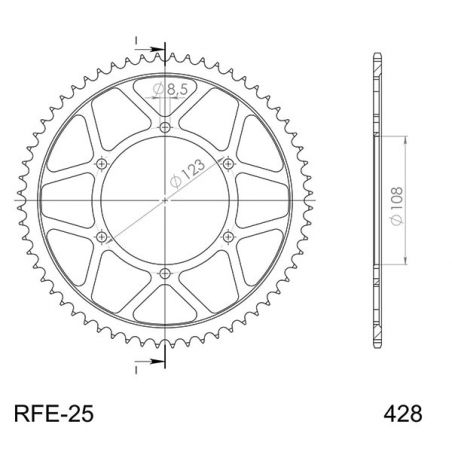 CORONA S AC P428-D60 SGR - SPROCKETS  APRILIA Tuono 4T ABS E4/E5 (KCA00/XAB00) 125 17/21