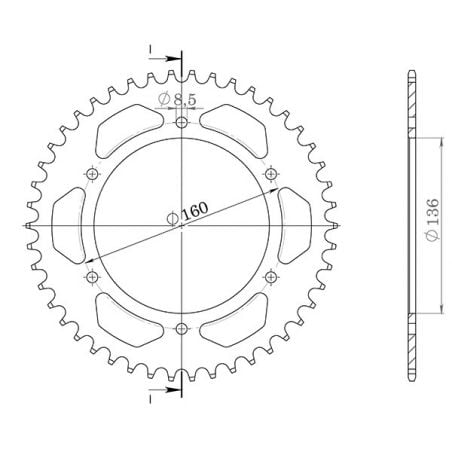 CORONA S AL P520-D45 SGR - SPROCKETS  APRILIA ETX Tuareg 350 88/92