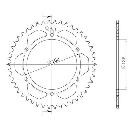 CORONA S AL P520-D45 SGR - SPROCKETS  APRILIA Tuareg Wind 350 88/90