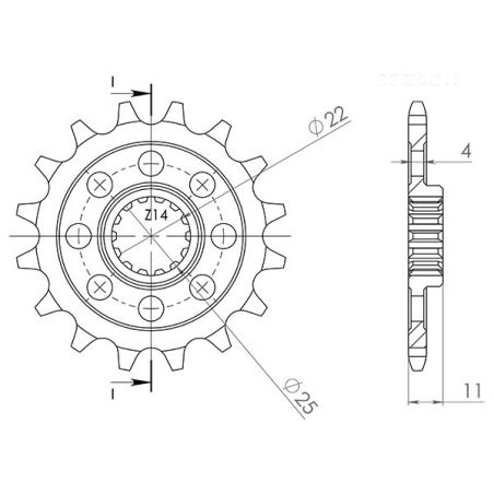 PIGNONE S+2 AC P520-D14 SGR - SPROCKETS  APRILIA MXV 450 08/14