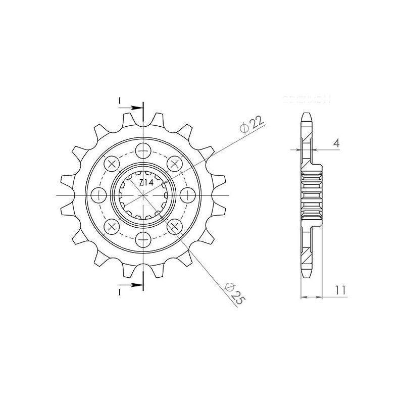 540051415 PIGNONE S+2 AC P520-D15 SGR - SPROCKETS APRILIA RXV 450 05/08  SGR - SPROCKETS