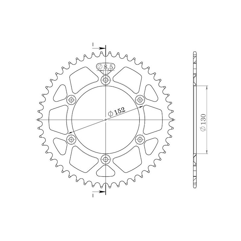 CORONA S+2 AL P520-D48 SGR - SPROCKETS  APRILIA SXV 450 05/14