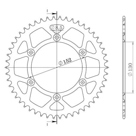 CORONA S+2 AL P520-D48 SGR - SPROCKETS  APRILIA SXV 450 05/14