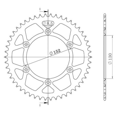 CORONA S+2 AL P520-D48 SGR - SPROCKETS  APRILIA SXV 450 05/14