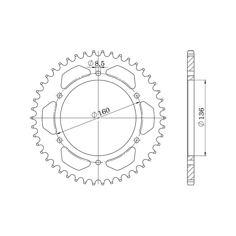 CORONA S AC P520-D43 SGR - SPROCKETS  APRILIA Pegaso 600 92/92
